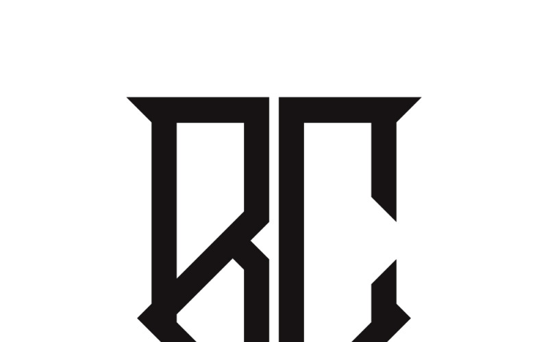 A monogram logo from B and C black letters in the gothic style Vector Graphic