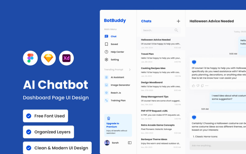 BotBuddy - AI Chatbot Dashboard V1 UI Element