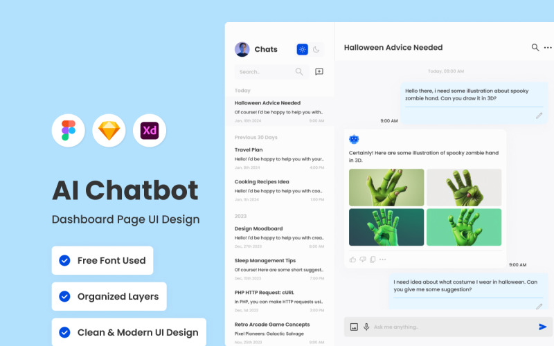 BotBuddy - AI Chatbot Dashboard V2 UI Element