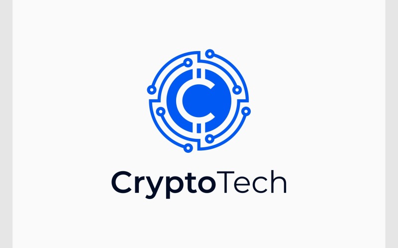 Crypto Currency Circuit Technology Logo Logo Template