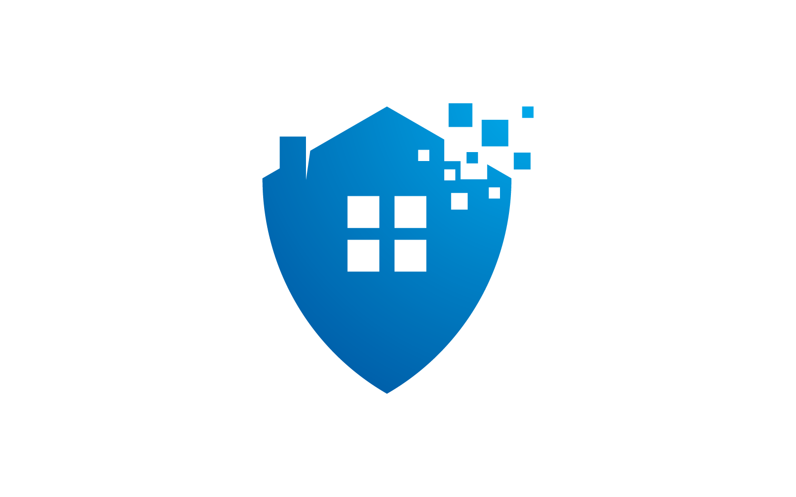 Design de vetor de logotipo de tecnologia de segurança doméstica