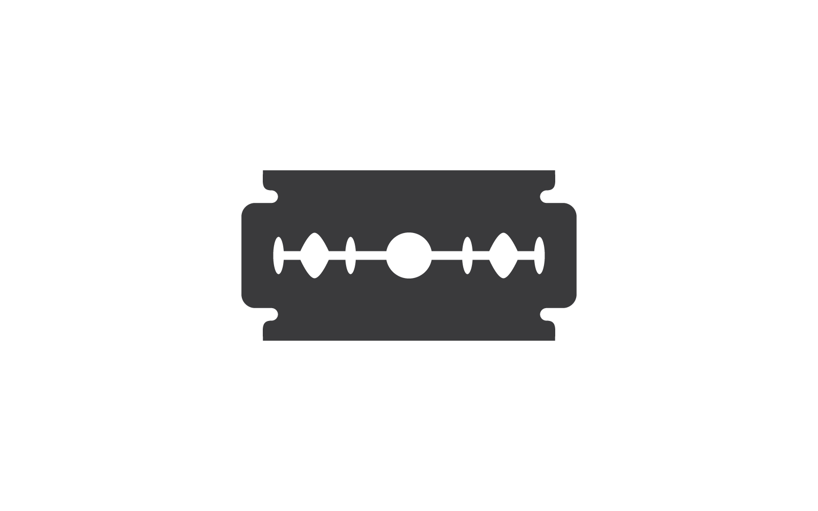 Diseño plano de ilustración de vector de logotipo de hoja de afeitar
