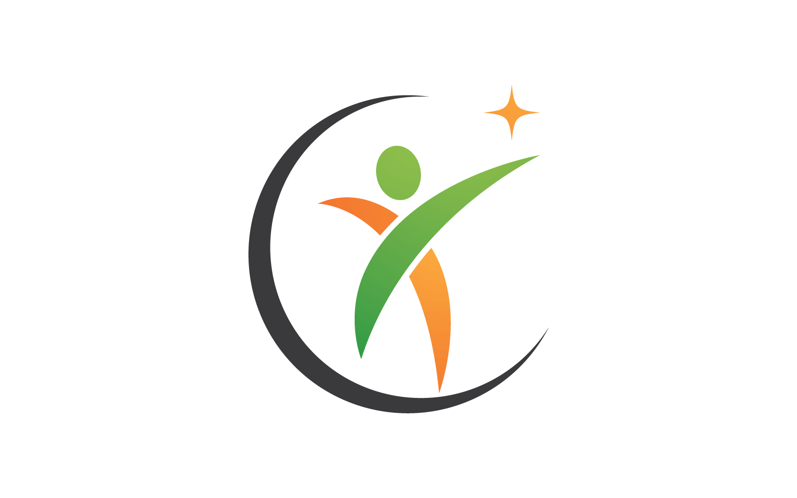 Healthy Life people logo flat design Logo Template