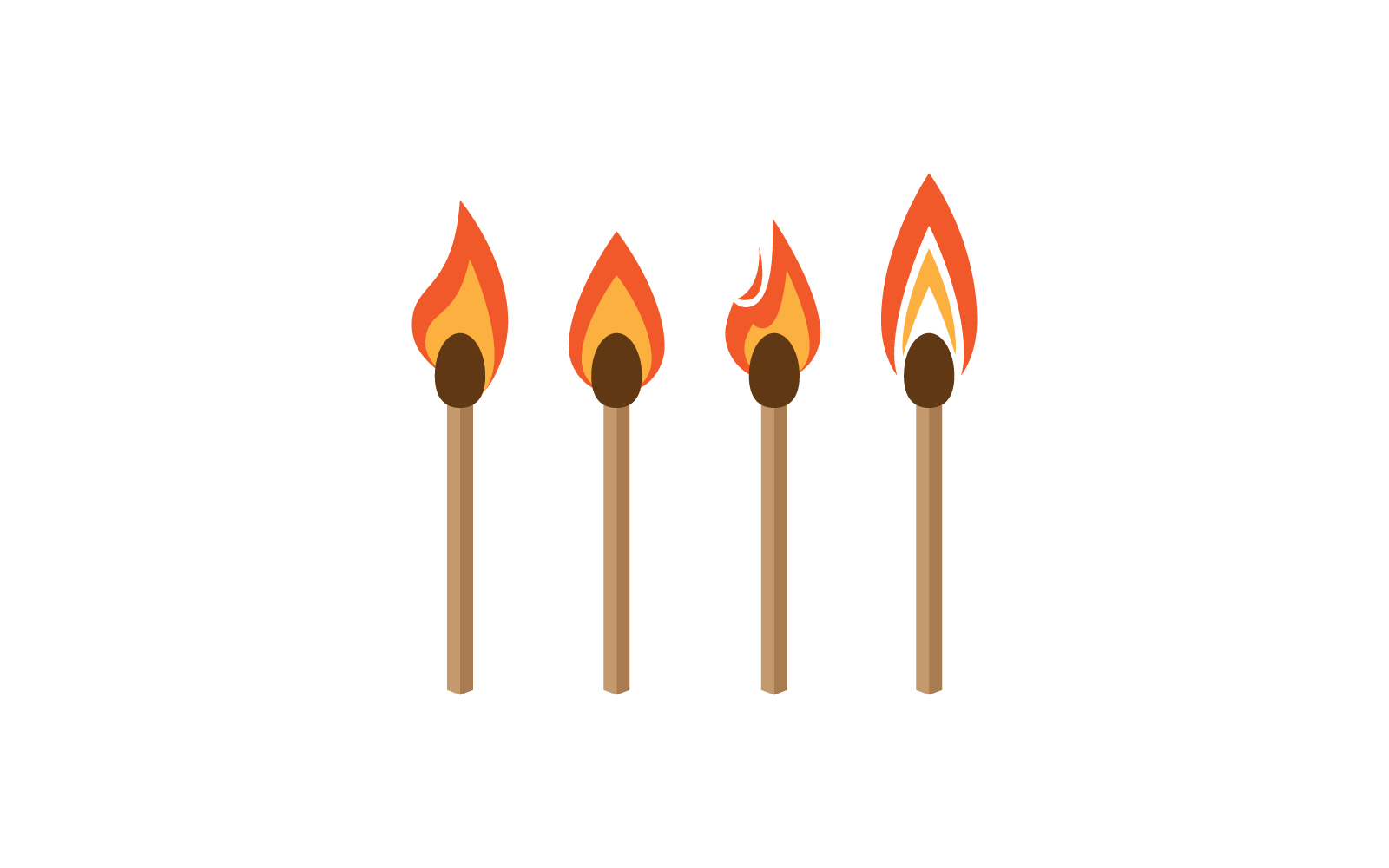 Match burning illustration icon vector flat design