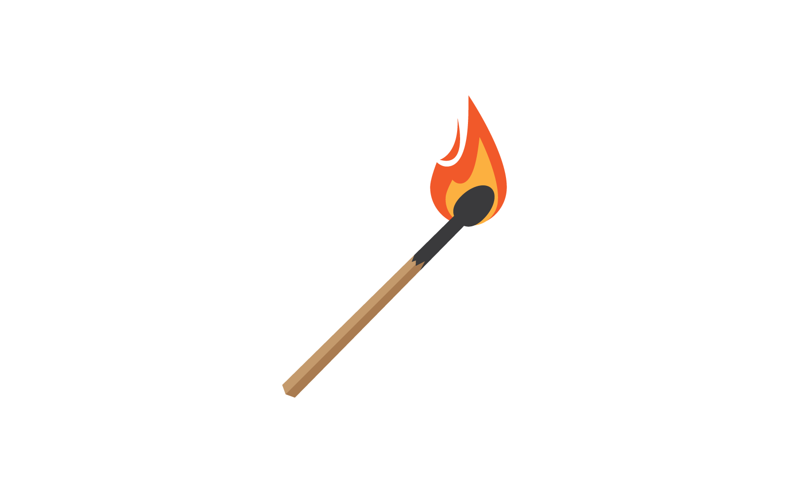 Match burning illustration vector flat design illustration