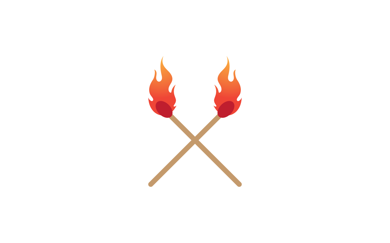 Match burning illustration vector flat design template