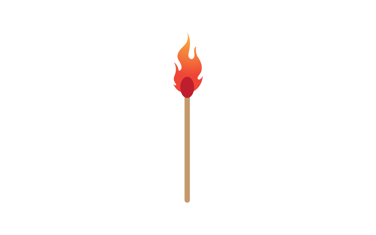 Match burning illustration vector flat design