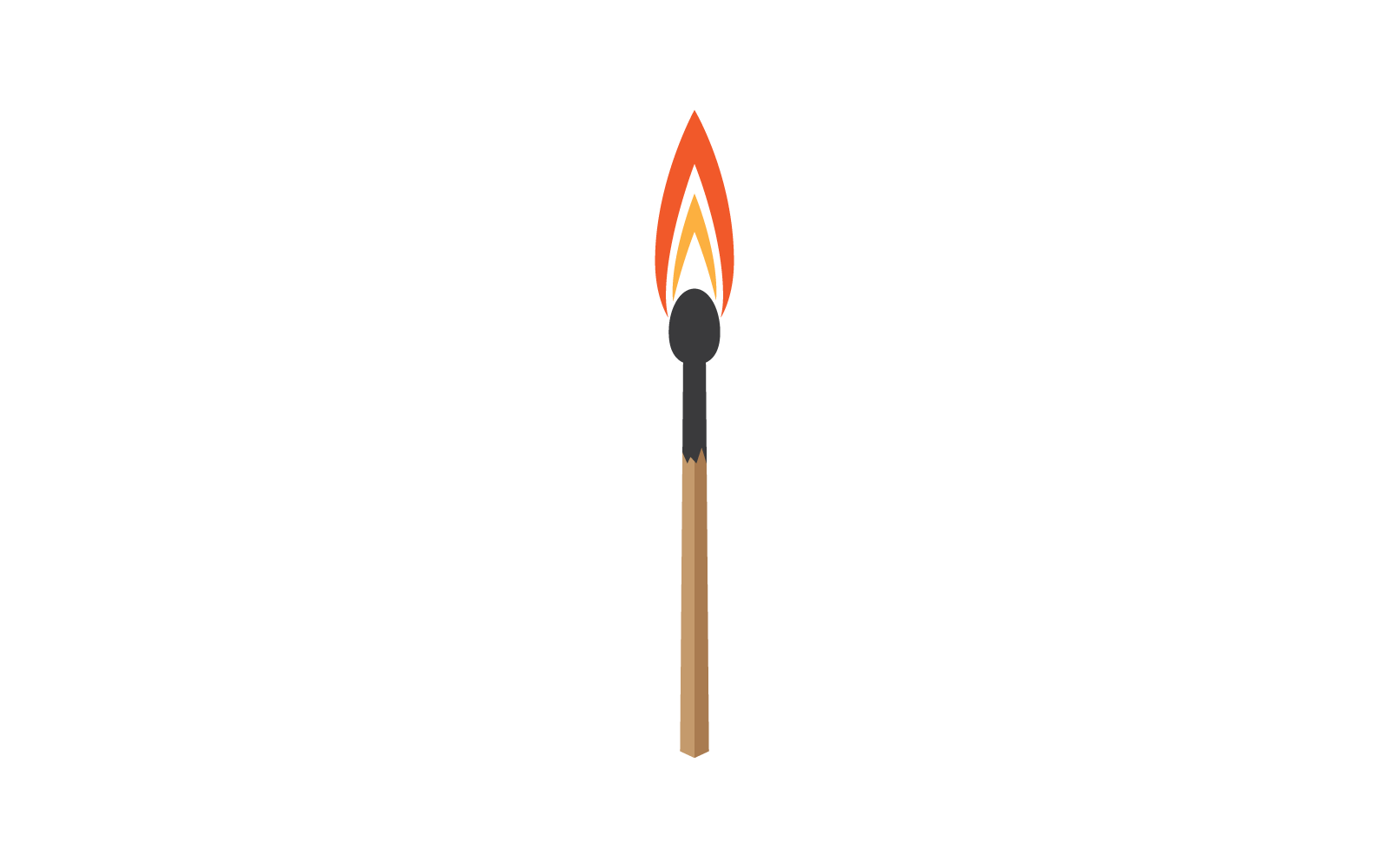 Match burning illustration vector logo flat design