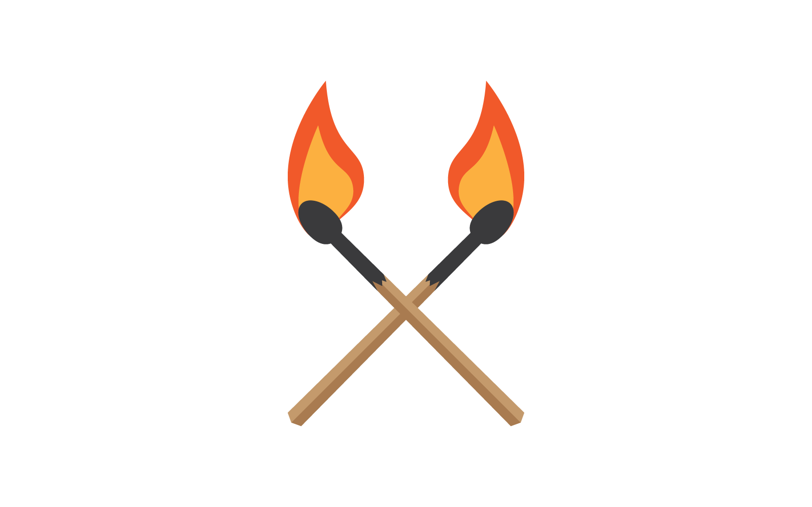Match burning illustration vector logo template