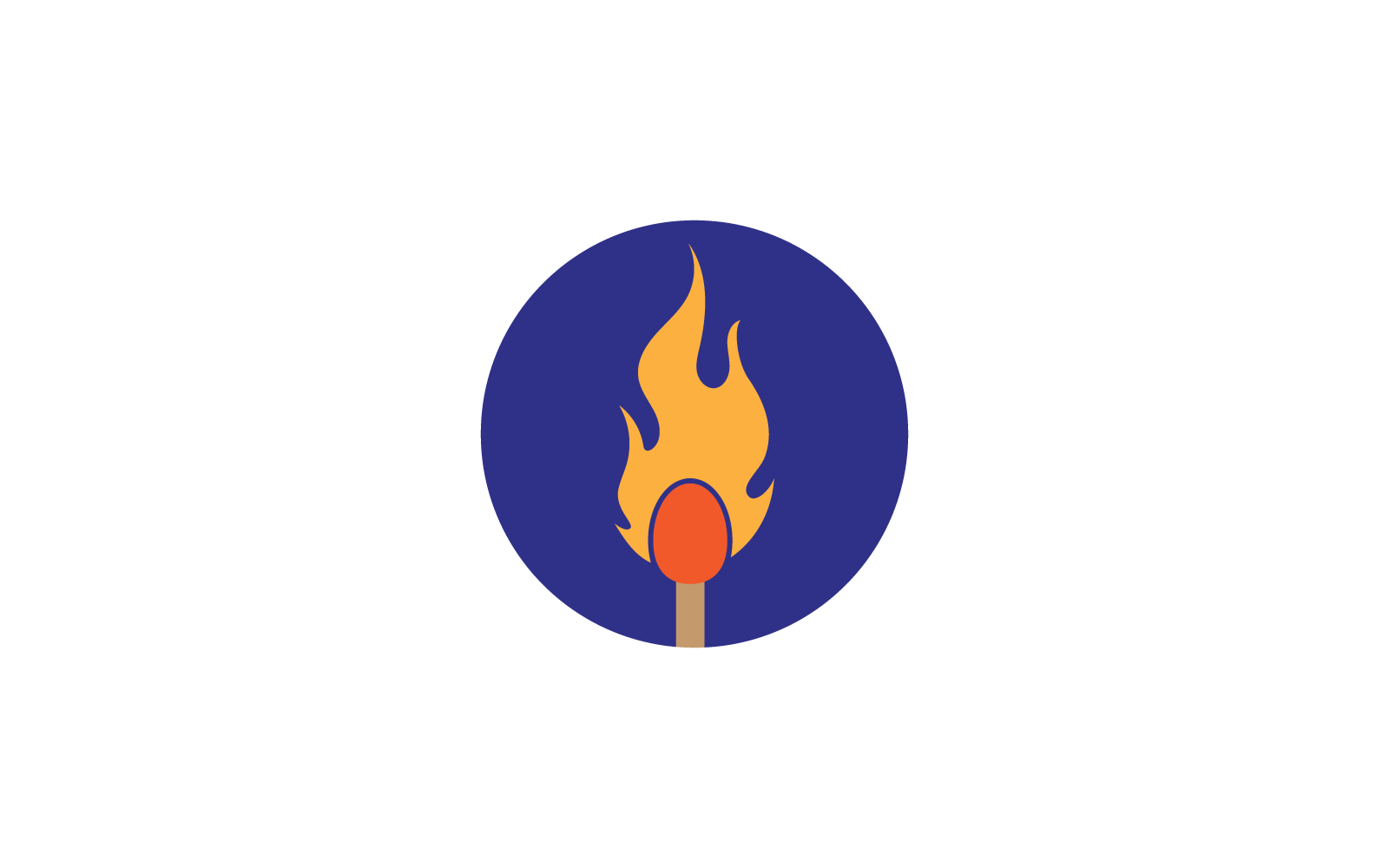 Match burning logo illustration vector flat design
