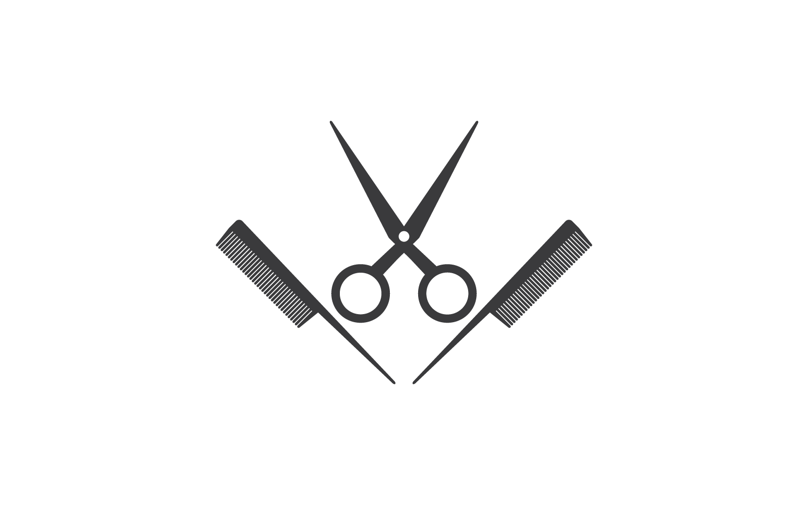 modèle de conception vectorielle de logo de salon de coiffure vintage