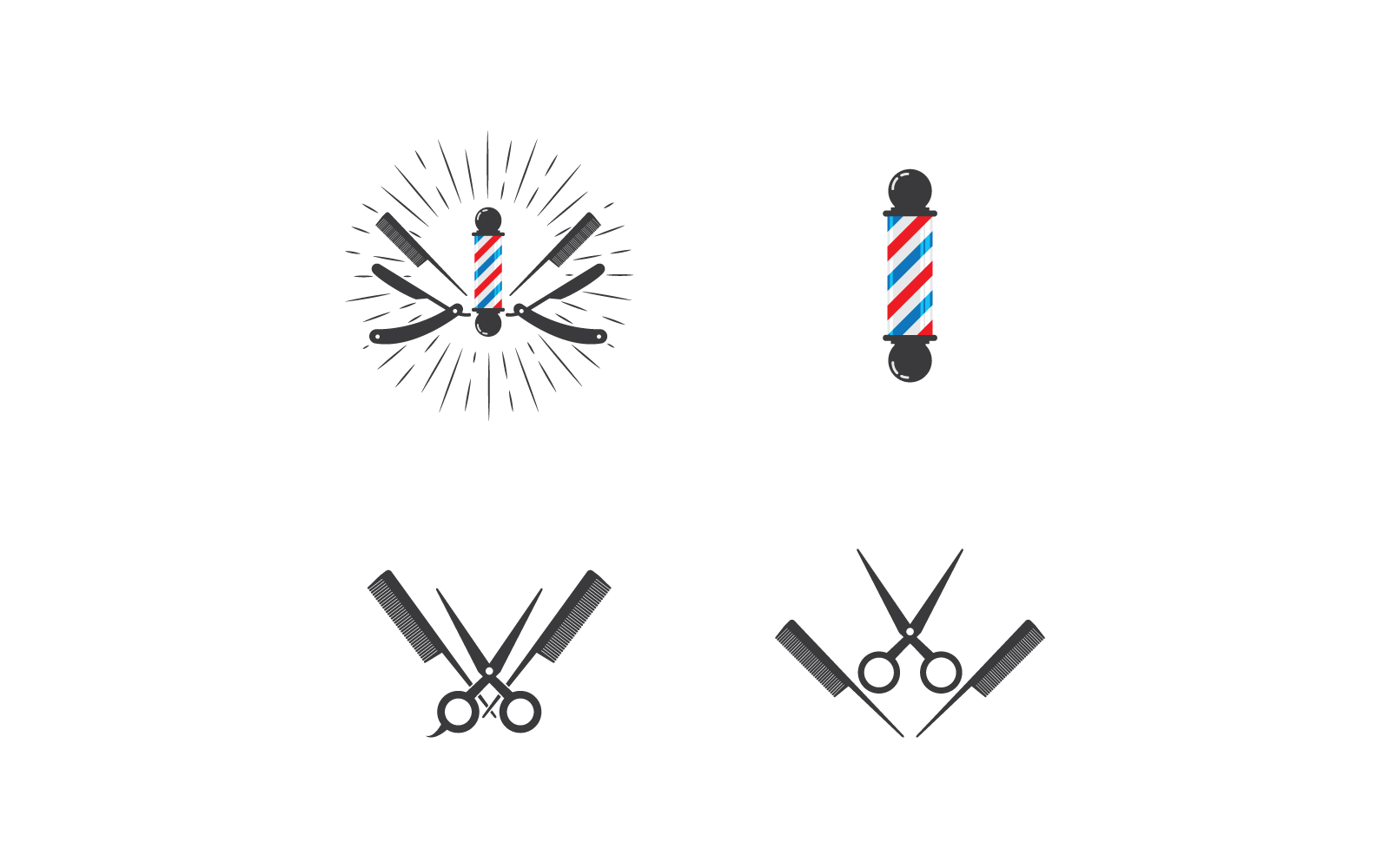 plantilla de vector de peluquería vintage