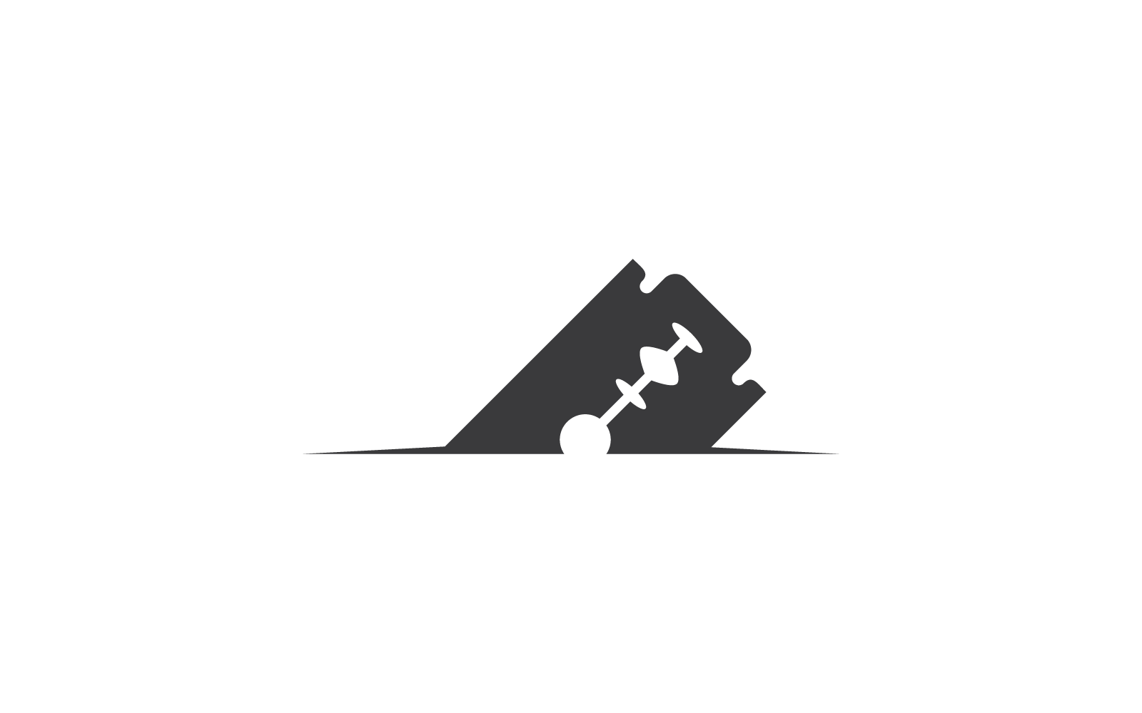 Razor blade logo vector icon illustration flat design
