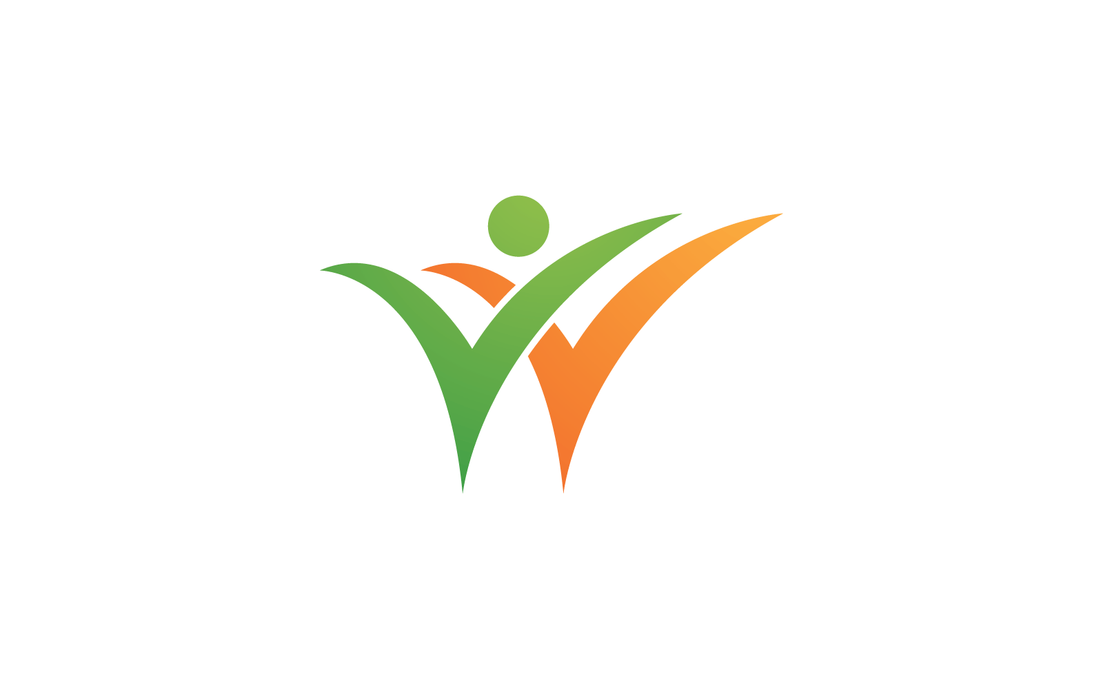 V W initial Community, network and social logo flat design Logo Template
