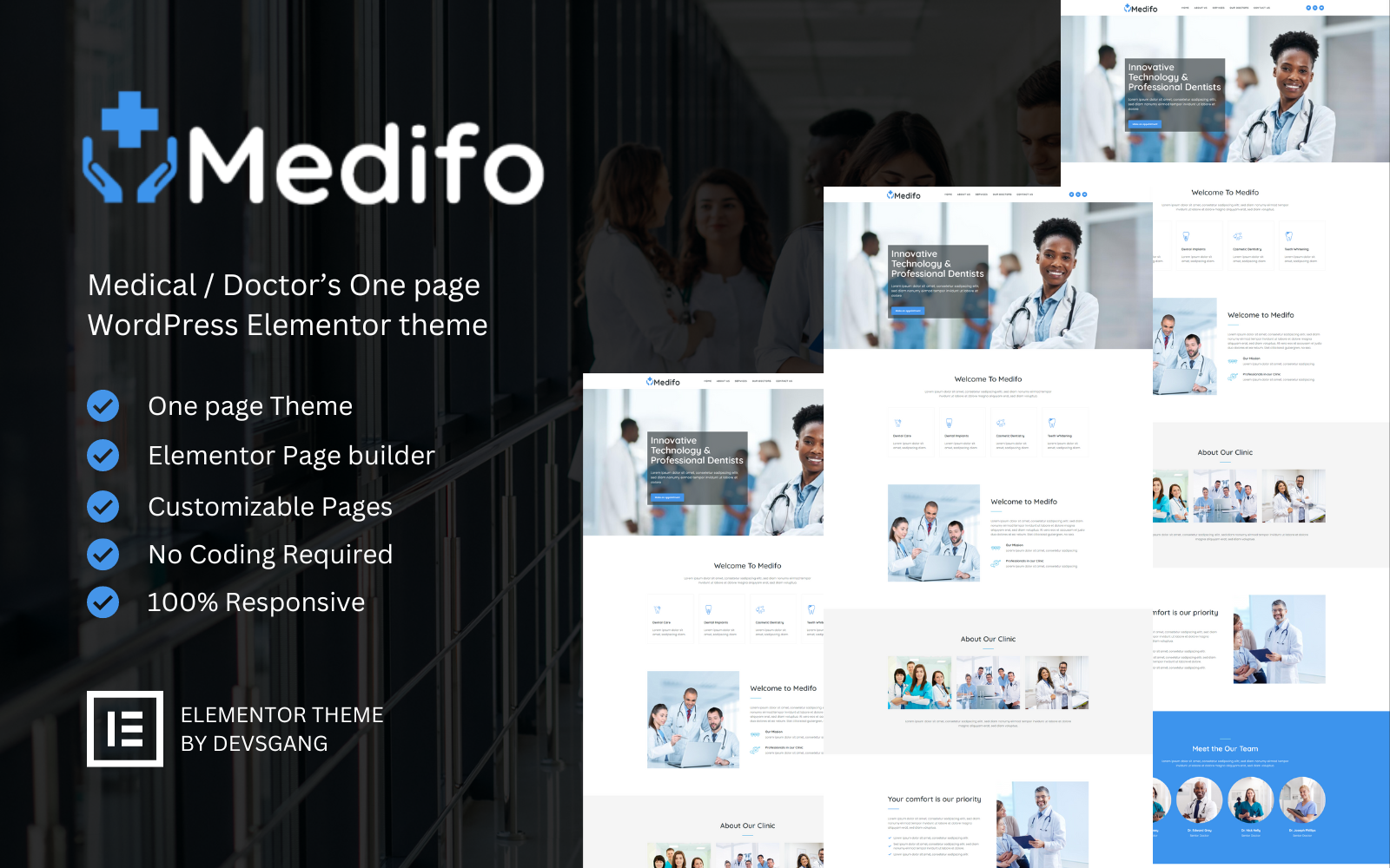 Medifo - A Medical landing page WordPress Elementor Theme