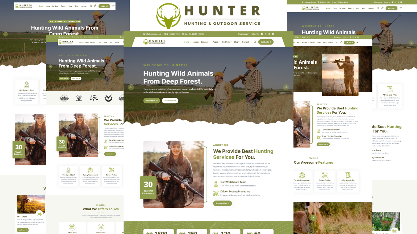 Hunter - Hunting And Outdoor Services HTML5 Template