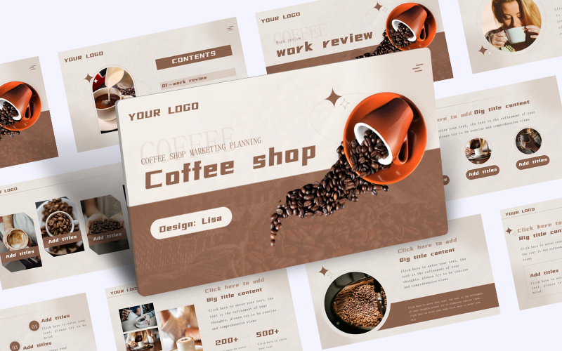 Coffee Shop Coffee Brand Marketing Planning PPT PowerPoint Template