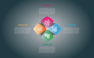 Flower style 4 step vector eps infographic design.