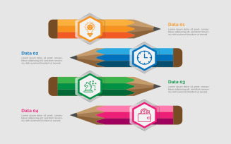 Pencil style vector infographic element.