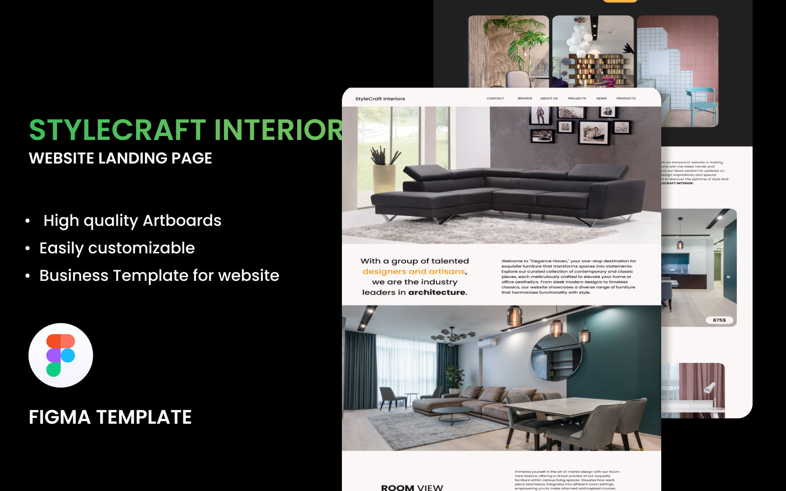 STYLECRAFT INTERIOR Figma Template Landing Page