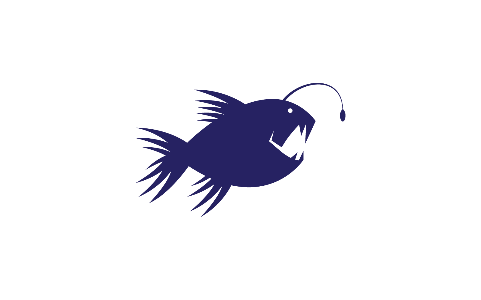 Angler fish logo icon illustration vector flat design