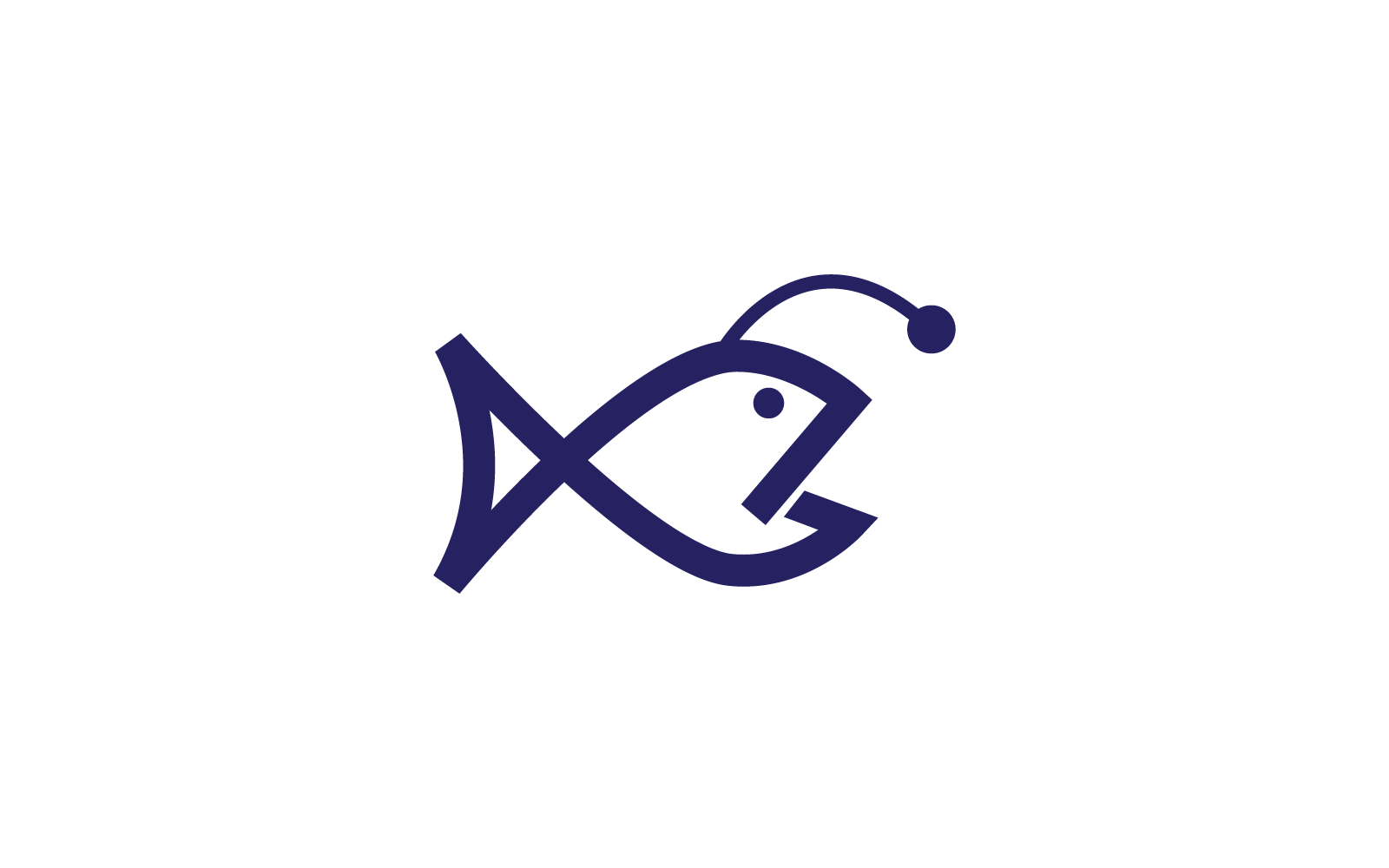 Angler fish logo illustration icon vector flat design Logo Template