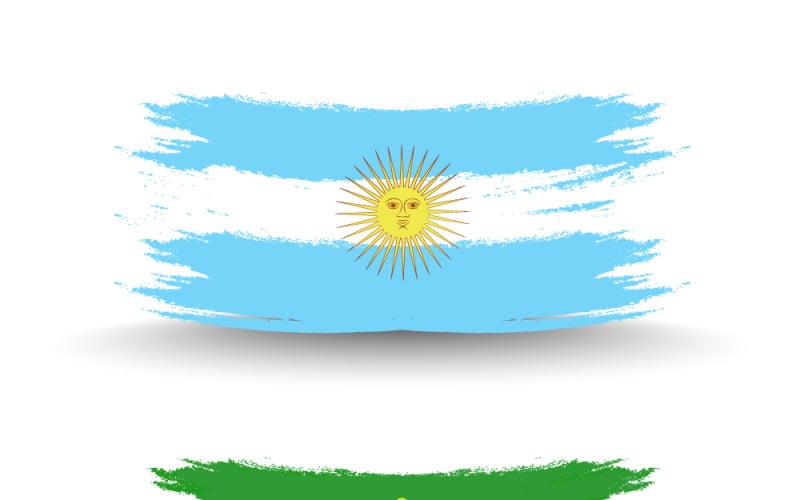 Argentina flag and Brazil flag Vector Graphic