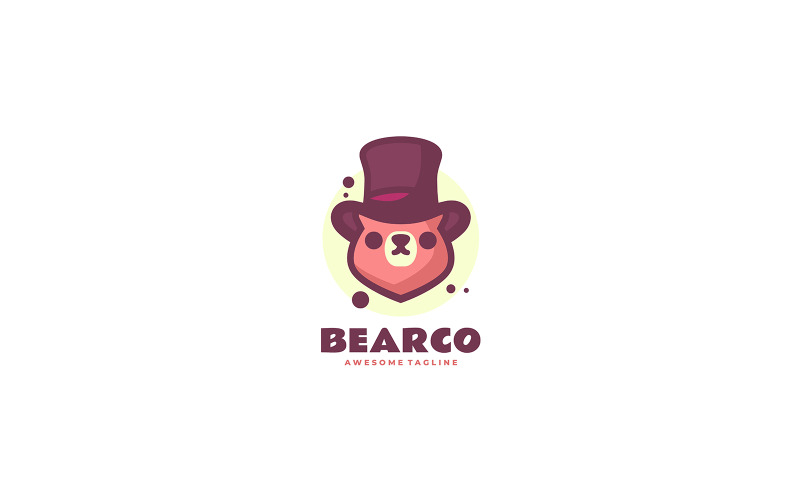 Bear Mascot Cartoon Logo 4 Logo Template