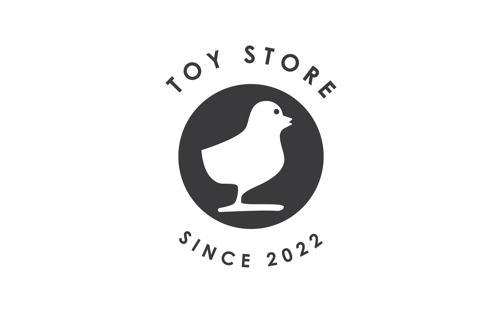 Duck cartoon toy store logo design template