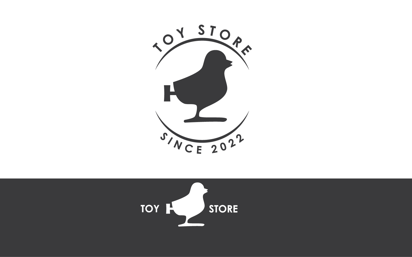 Duck cartoon toy store logo vector design