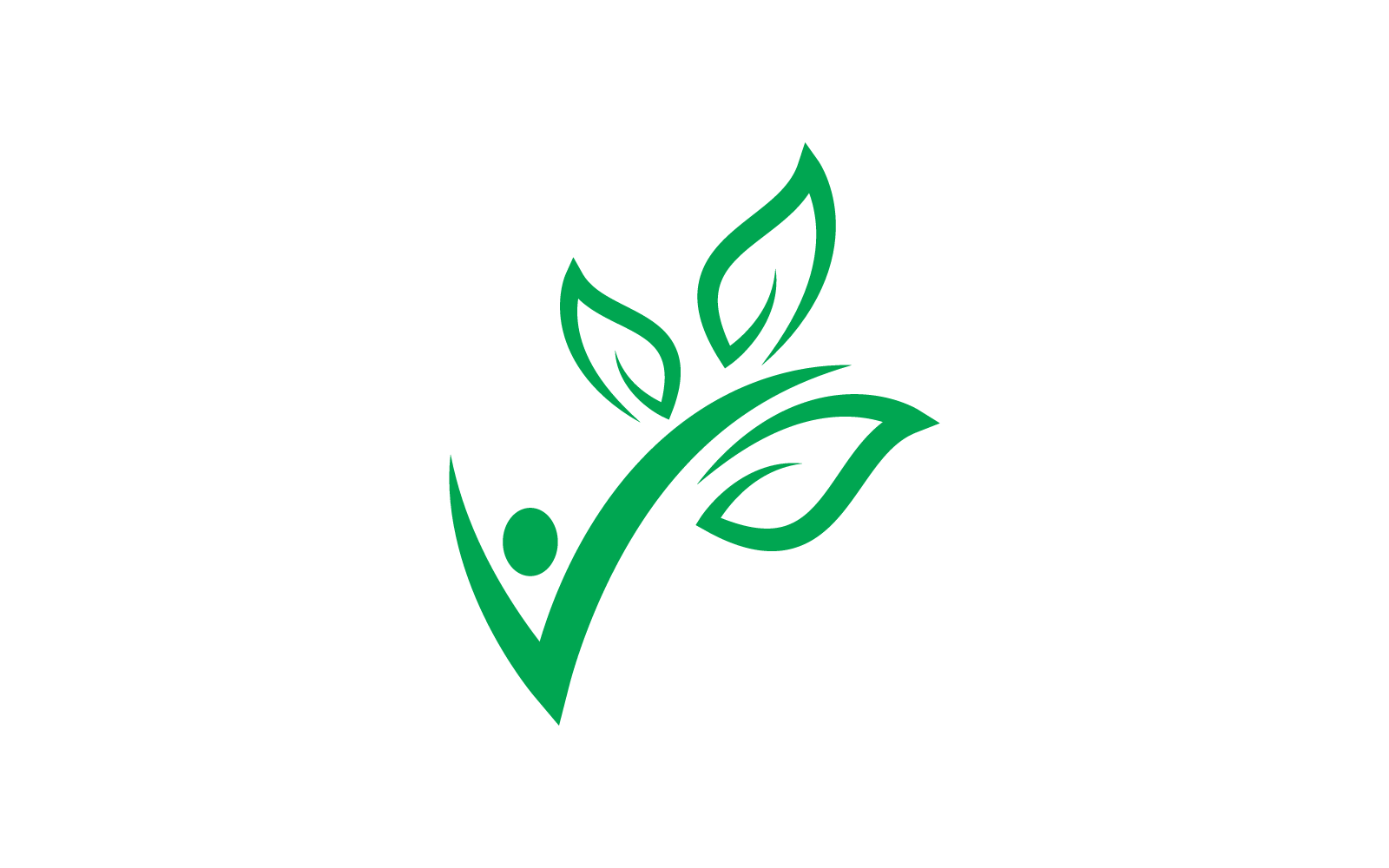 Green leaf illustration nature logo vector flat design Logo Template
