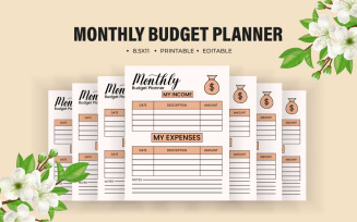 2024 Budget monthly planner vector templates.