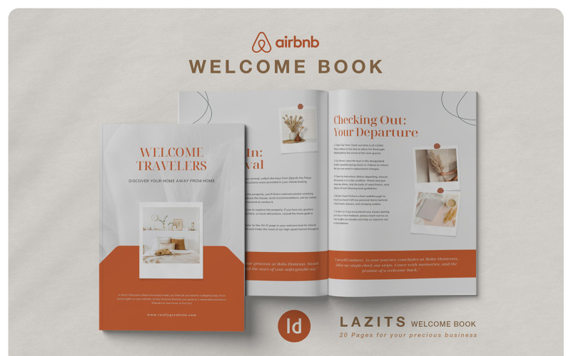 LAZITS Airbnb Welcome Book Magazine Template