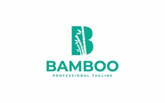 Letter B bamboo tree logo templete