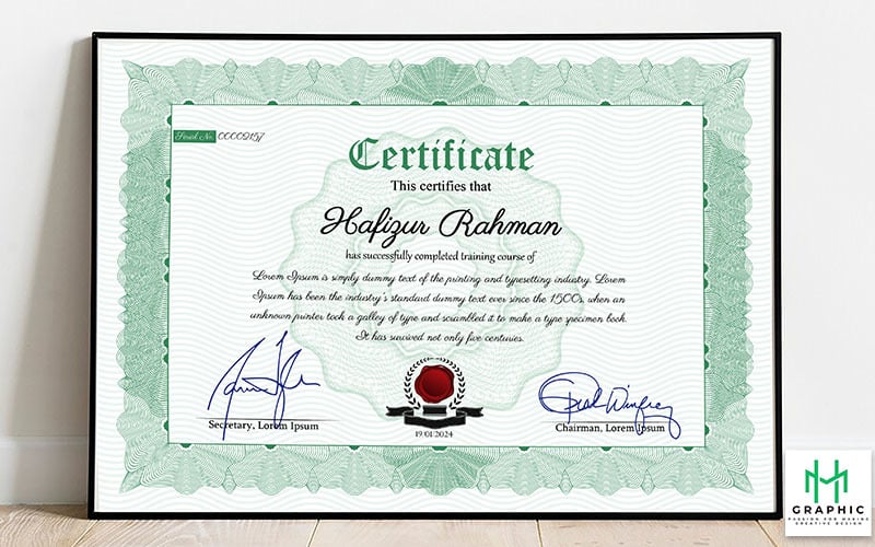 Professional Certificate or Diploma Templates Certificate Template