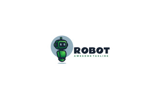Robot Simple Mascot Logo Design