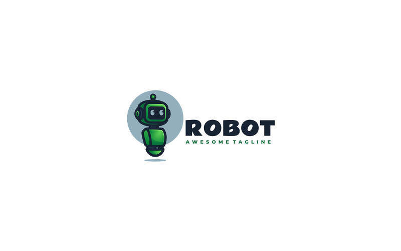 Robot Simple Mascot Logo Design Logo Template