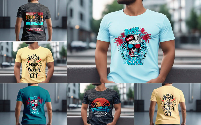 T-shirt Mockup Front and Back PSD Template Product Mockup