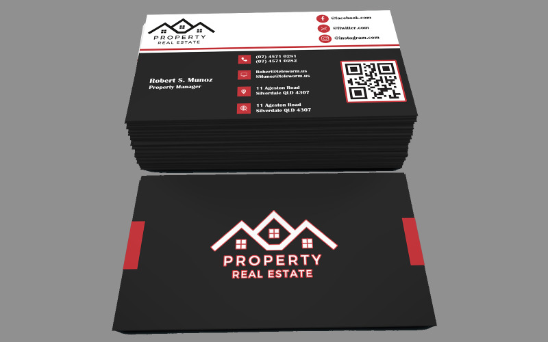 Visiting Card for Property Advisor - Business Card Template Corporate Identity