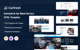Carfresh – Car Wash Service Website Template
