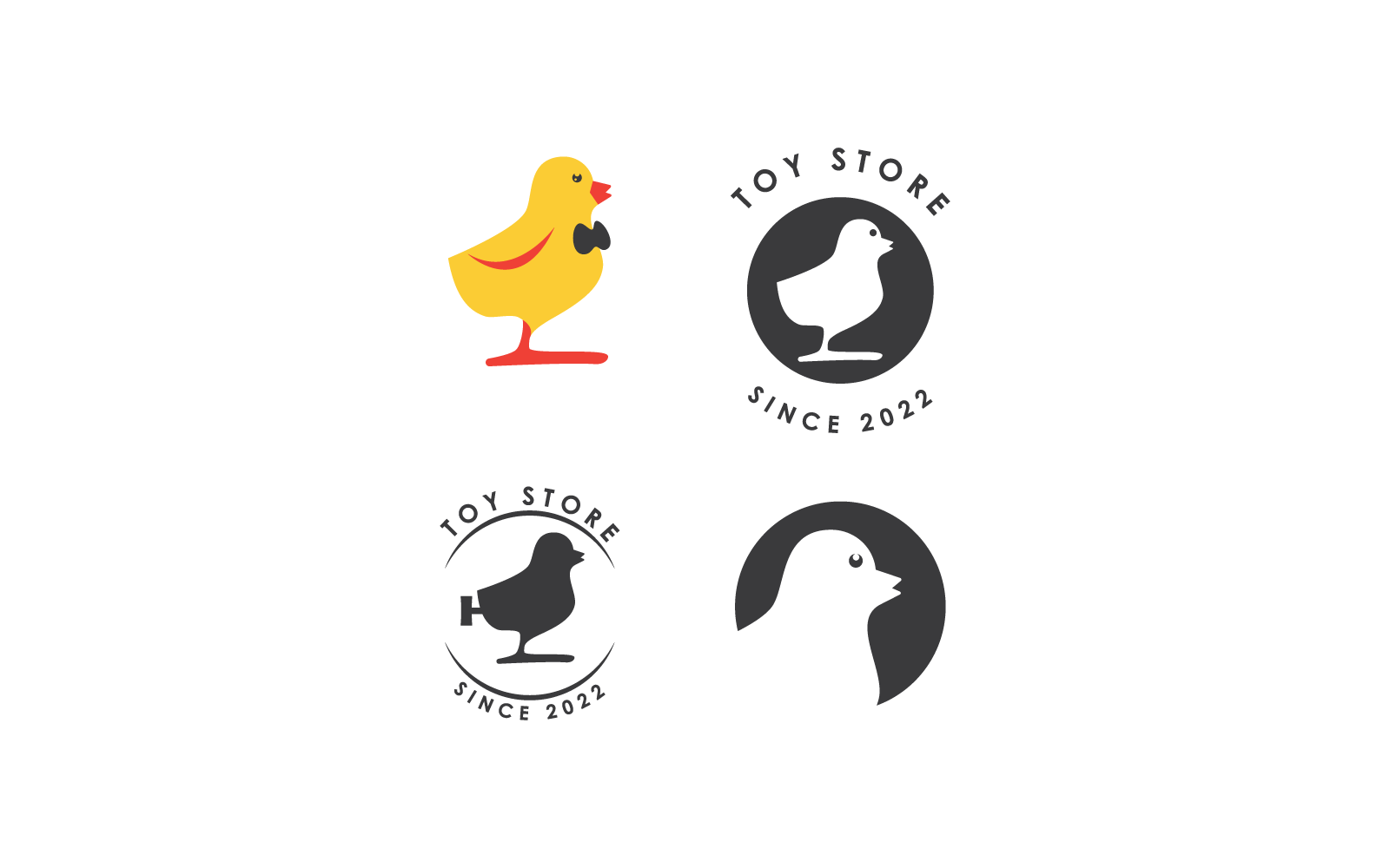Duck cartoon toy store logo illustration design Logo Template