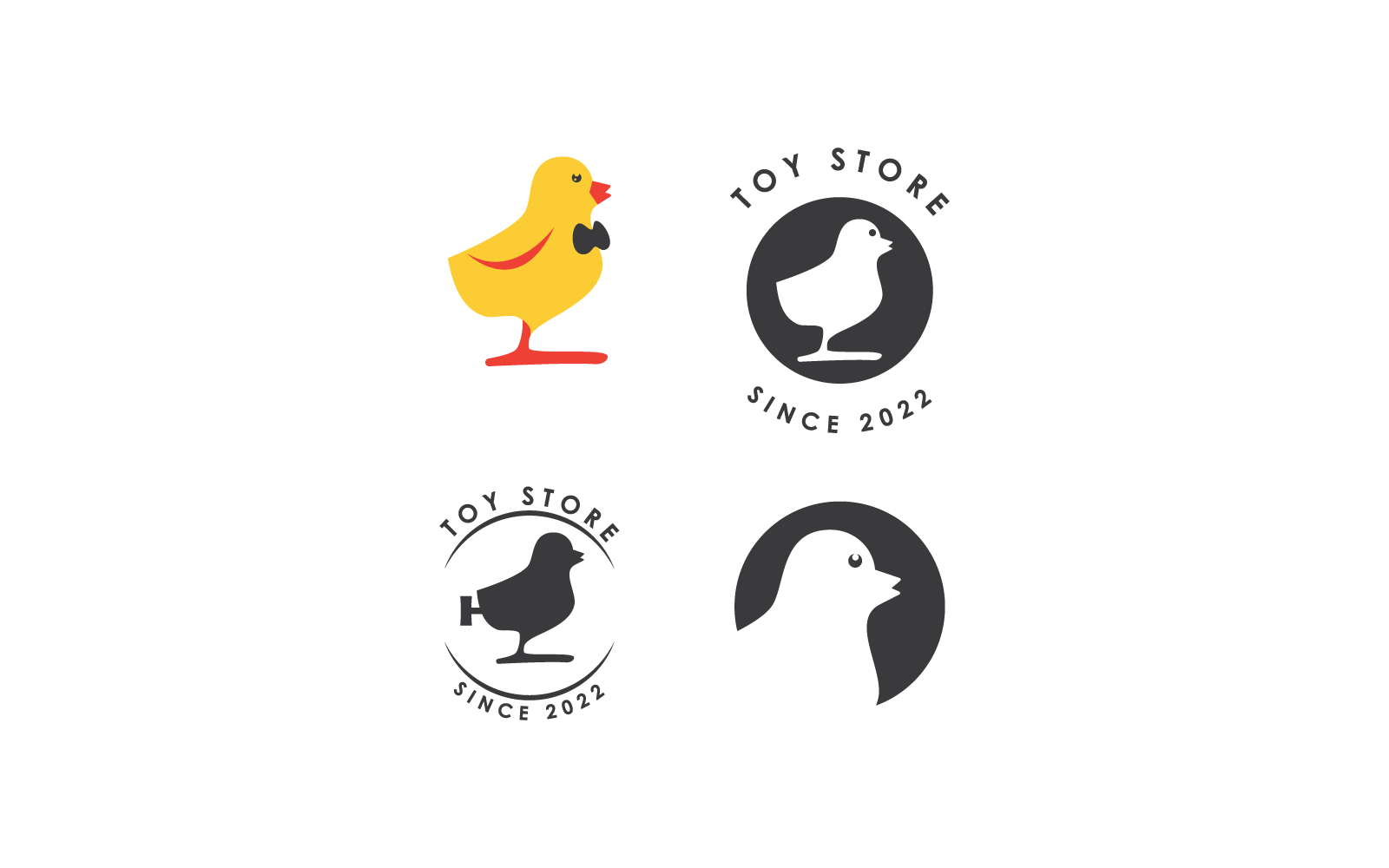 Enten-Cartoon-Spielzeugladen-Logo-Illustrationsdesign