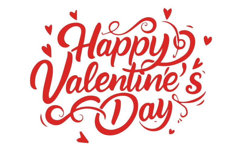 Free Happy Valentine's day text hand lettering Vector Graphic