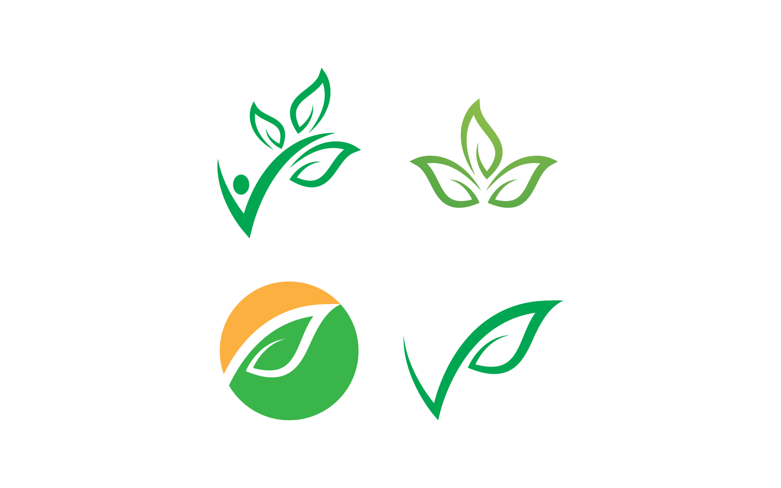 Green leaf illustration nature icon vector template