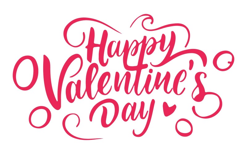 Happy Valentines Day lettering background Greeting Card Free Calligraphic design Vector Graphic
