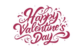 Happy Valentine's day text lettering typography Vector illustration free template