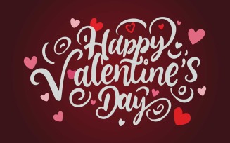 Happy Valentines Day with hearts shape greeting card on colorful background Free Template