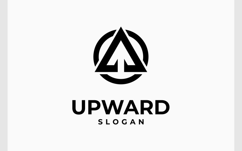 Arrow Up Upward Triangle Circle Logo Logo Template