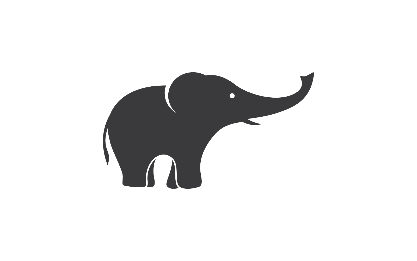 Diseño plano del icono del vector de la ilustración del logotipo del elefante