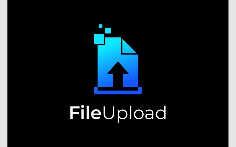 Document File Upload Digital Logo Logo Template